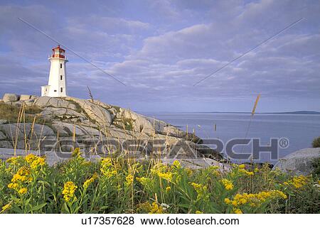Stock Photo - nova, coastline, ocean, lighthouse, ns, canadian. Fotosearch
