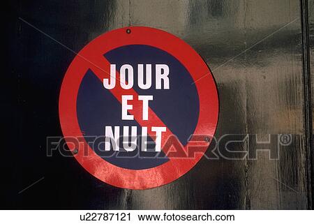 Stock Image - nuit, sign, night, day, jour. Fotosearch