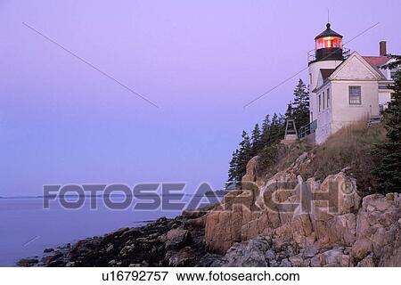Stock Photo - ocean, maine, hancock, light, beach, solitude. Fotosearch