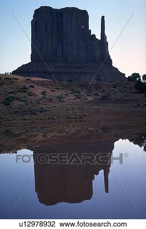 Stock Image - off, valley, reflection, landscape, desert, monument. Fotosearch