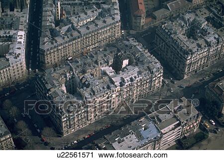 Stock Image - paris, view, tower, eiffel, city, aerial. Fotosearch