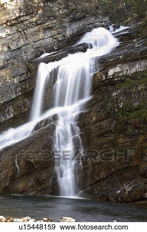 Stock Photo - park, falls, national, lakes, waterton, cameron. Fotosearch