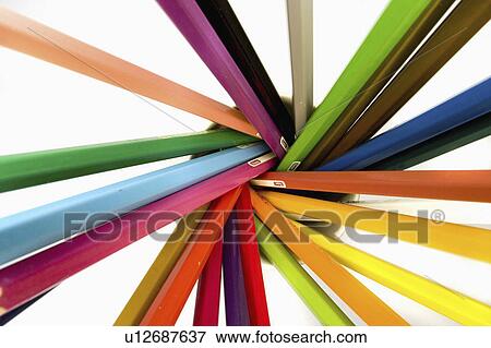 pattern, colored, symmetric, forming, pencils, brightly View Large Photo Image Stock Photo - pattern, colored, symmetric, forming, pencils, brightly. Fotosearch