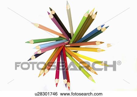 Stock Photograph - pattern, colored, symmetric, forming, pencils, brightly. Fotosearch