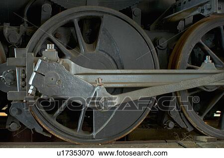 Stock Image - rail, locomotive, train, wheel, drive, steam. Fotosearch