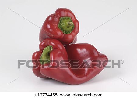 Stock Photography - red, background, white, peppers, two. Fotosearch