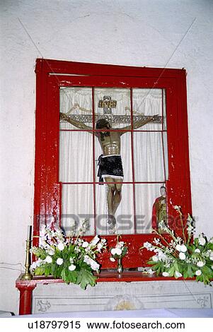 Stock Photography - religion, hispanic, crucifix, church, campeche, mexico. Fotosearch