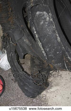 Stock Photo - retired, old, concept, tires, rubber, disintegrating. Fotosearch