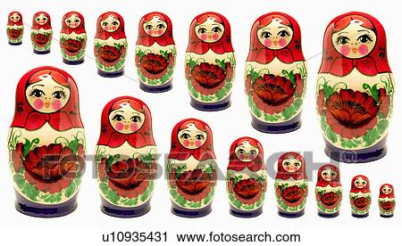 Stock Image - russian, relationships, family, dolls, set. Fotosearch