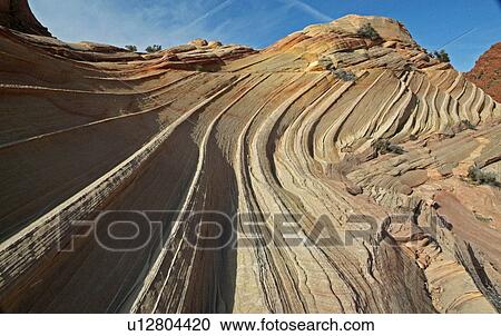 Stock Image - sandstone, wind, blm, wave, abstract. Fotosearch