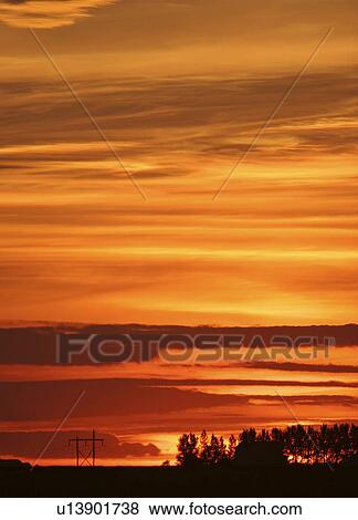 Stock Photo - saskatchewan, prairie, southern, scenic, sunset, gorgeous. Fotosearch