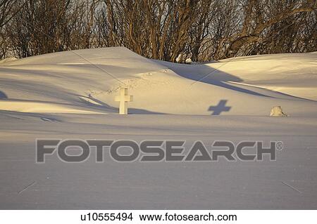 Picture - saskatchewan, shadow, scenic, drift, snow, cross. Fotosearch
