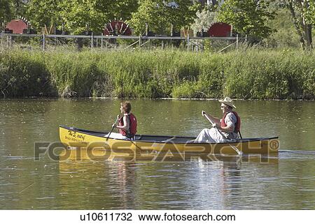Stock Image - saskatchewan, wakamow, jaw, moose, park, canoing. Fotosearch
