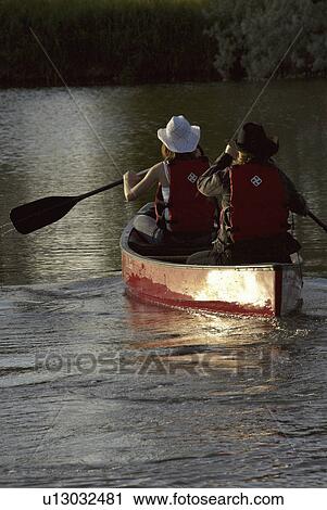 Stock Image - saskatchewan, wakamow, jaw, moose, park, canoing. Fotosearch