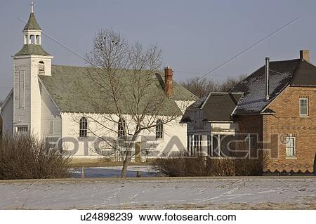 Stock Photo - scenic, brick, valley, spring, house, old. Fotosearch