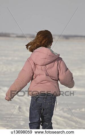 scenic, girl, field, covered, snow, young View Large Photo Image Stock Photo - scenic, girl, field, covered, snow, young. Fotosearch