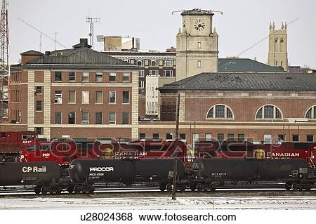 Stock Photo - scenic, moose, station, train, jaw, old. Fotosearch