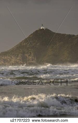 Stock Image - scenic, washing, island, south, coast, waves. Fotosearch