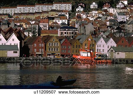 Stock Photo - seen, bergens, neighborhood, section, historic, view. Fotosearch