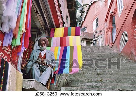 Stock Image - shop, india, store, clothes, cloth, simla. Fotosearch