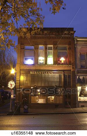 Stock Photo - snohomish, restaurant, downtown, street, first, sebastians. Fotosearch