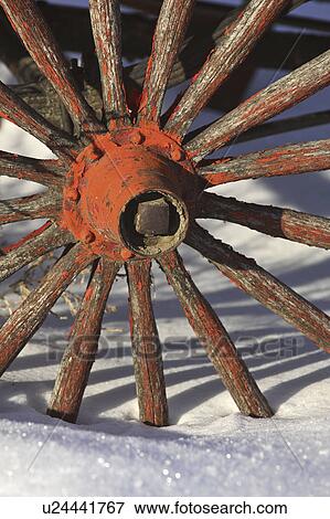 snow, wooden, hub, red, wheel, old View Large Photo Image Stock Photo - snow, wooden, hub, red, wheel, old. Fotosearch