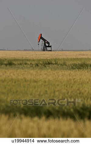 Picture - southern, jack, scenic, oilfields, weyburn, pump. Fotosearch