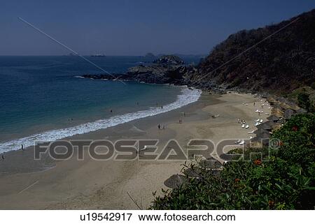 Stock Photo - strip, beach, wide, showing, scene, beautiful. Fotosearch