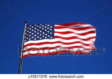 Stock Photograph - stripes, flag, stars, wind, blowing, american. Fotosearch