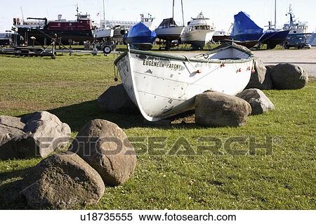 Stock Photography - superior, moored, lake, winter, land, boats. Fotosearch