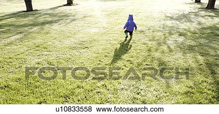 Stock Photo - through, released, running, girl, little, model. Fotosearch