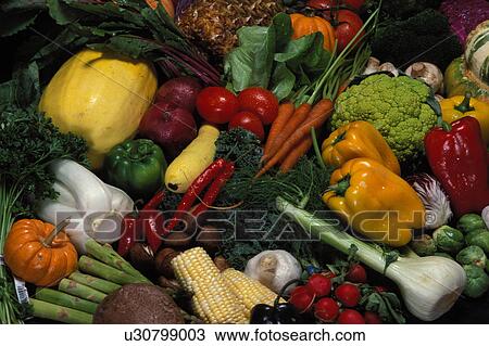 Stock Image - tomato, vegetables, carrot, onion, peppers, fruit. Fotosearch