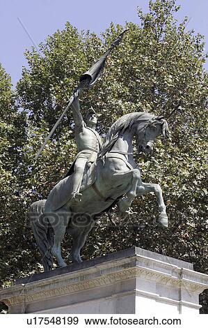 Stock Photo - travel, san, chile, santiago, martin, statue. Fotosearch