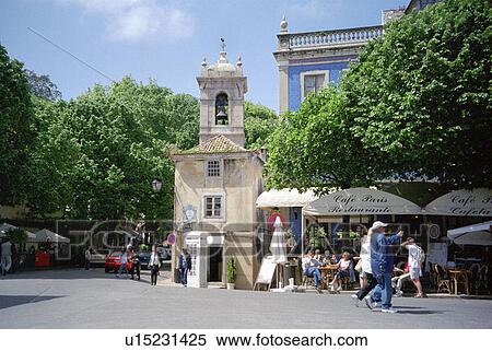 Stock Photography - travel, scene, portugal, sintra, cafe, street. Fotosearch
