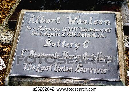 Stock Image - union, statue, last, woolson, albert, plaque. Fotosearch