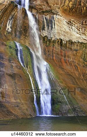 Stock Image - utah, lower, falls, creek, calf, waterfall. Fotosearch