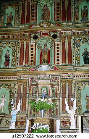 Stock Image - view, carvings, alter, ornate, close. Fotosearch