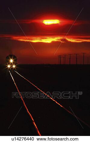 Stock Image - view, sunset, trrain, approaching, scenic. Fotosearch