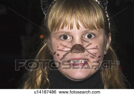 Stock Photograph - whiskers, costumed, treaters, trick, halloween, cat. Fotosearch