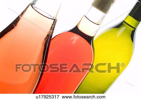 Stock Photo - wine, vino, vin, glass, bottles. Fotosearch