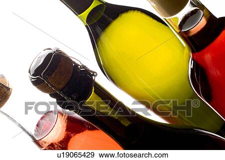 Stock Photo - wine, vino, vin, glass, bottles. Fotosearch
