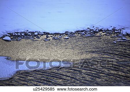 Stock Photography - winter, open, rive, creek, water, ice. Fotosearch