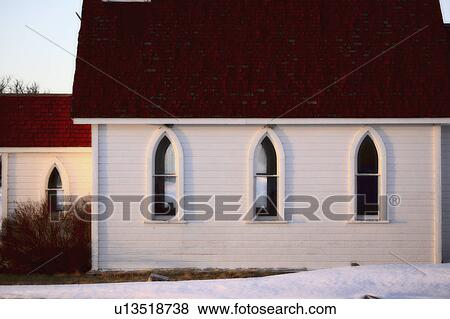 Stock Photo - winter, st, church, anglican, augusta, saint. Fotosearch