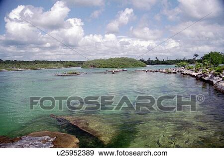 Stock Photo - yucatan, lagoon, hispanic, mexico, akumal, yalku. Fotosearch