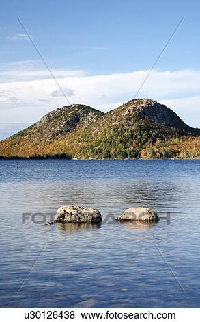 Stock Photo - acadia, jordan, background, bubbles, pond, boulders. Fotosearch