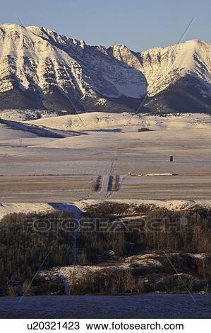 Stock Image - alberta, covered, rocky, winter, mountains, snow. Fotosearch