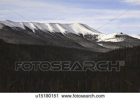 Stock Image - alberta, mountains, covered, snow, winter, rocky. Fotosearch