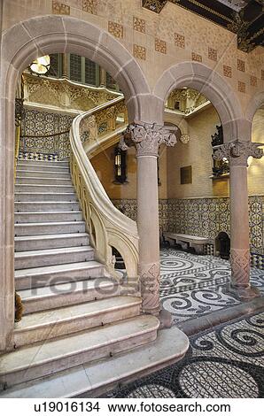 Picture - architect, quadras, designed, building, modernist, palau. Fotosearch