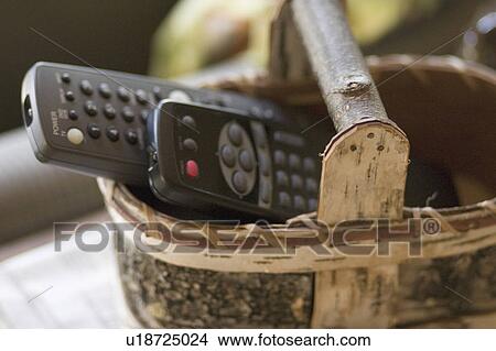 bark, vcr, birch, nestled, remotes, television View Large Photo Image Picture - bark, vcr, birch, nestled, remotes, television. Fotosearch