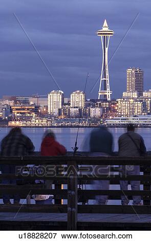bay, pier, elliot, skyline, seattle, fishermen View Large Photo Image Stock Photo - bay, pier, elliot, skyline, seattle, fishermen. Fotosearch